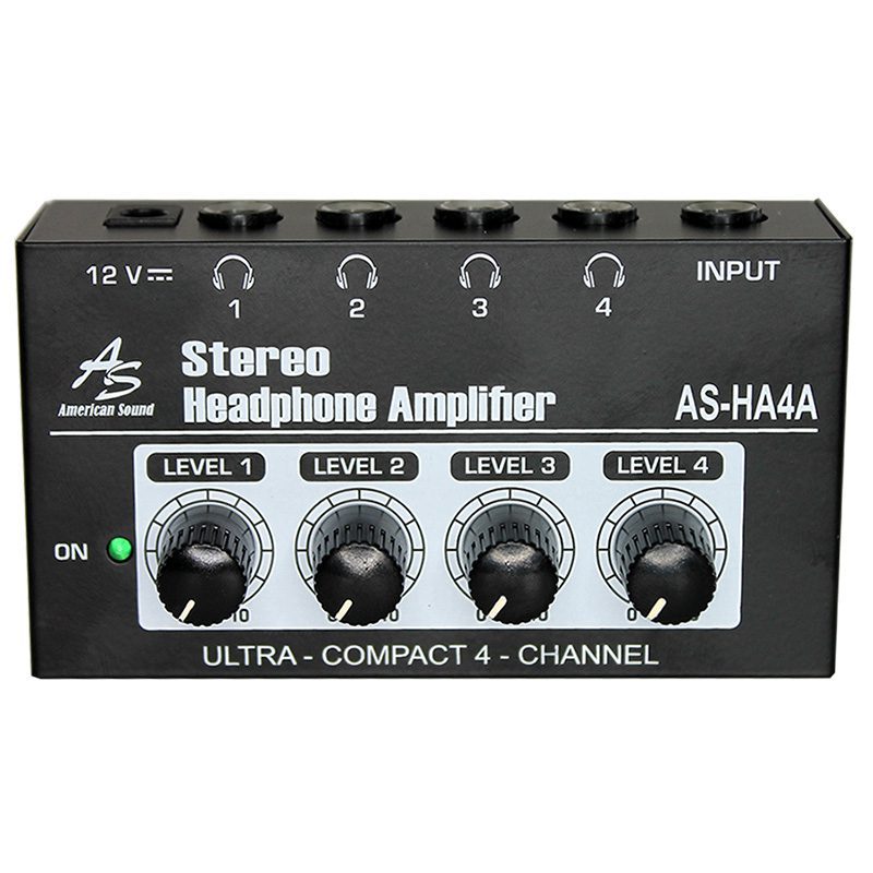 Amplificador de audífonos American Sound AS-HA4A de 4 canales para estudio de grabación