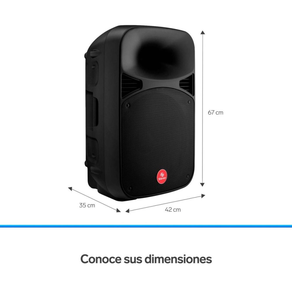 cabina activa de 15 pulgadas steren bat-15 de 2800w profesional